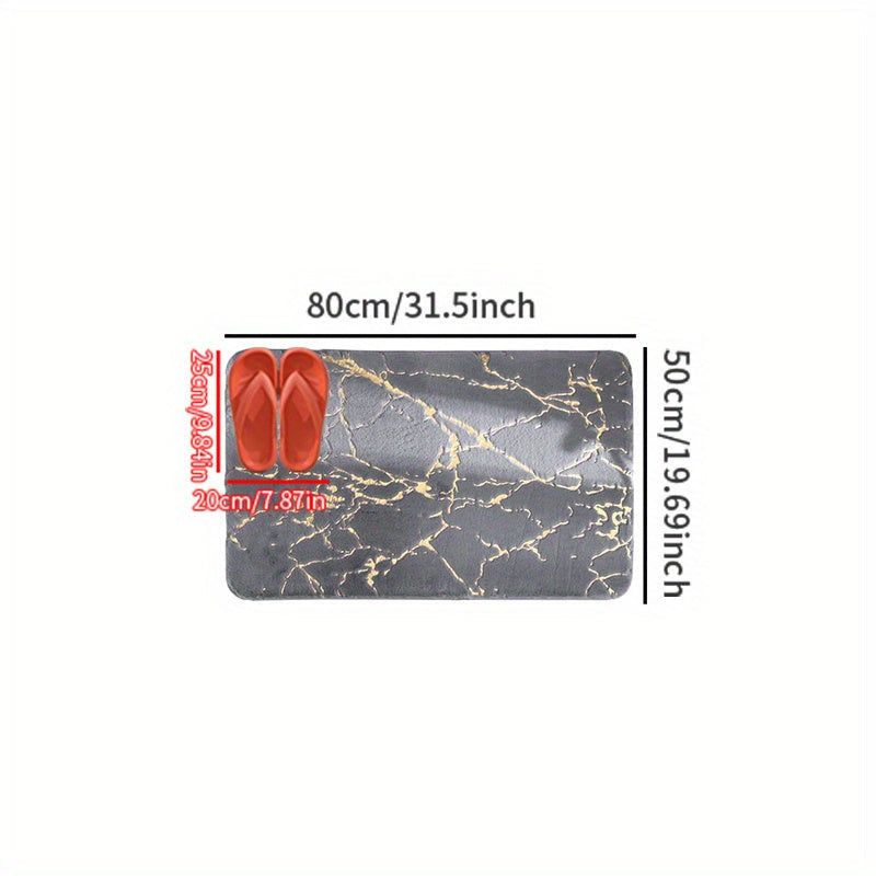 Qalin va Yumshoq Faux Qoplon Tuxum Mat - Oltin Aksentlar bilan - Hashamatli Polyester Material, Tozalash Oson, Yotoqxona, Hammom, Oshxona yoki Yashash Xonasi uchun Qorong'u Qish Quvonchi uchun Mukammal