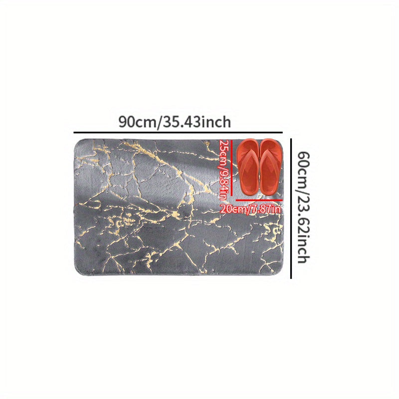 Qalin va Yumshoq Faux Qoplon Tuxum Mat - Oltin Aksentlar bilan - Hashamatli Polyester Material, Tozalash Oson, Yotoqxona, Hammom, Oshxona yoki Yashash Xonasi uchun Qorong'u Qish Quvonchi uchun Mukammal