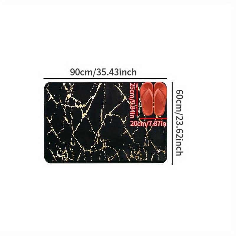 Qalin va Yumshoq Faux Qoplon Tuxum Mat - Oltin Aksentlar bilan - Hashamatli Polyester Material, Tozalash Oson, Yotoqxona, Hammom, Oshxona yoki Yashash Xonasi uchun Qorong'u Qish Quvonchi uchun Mukammal