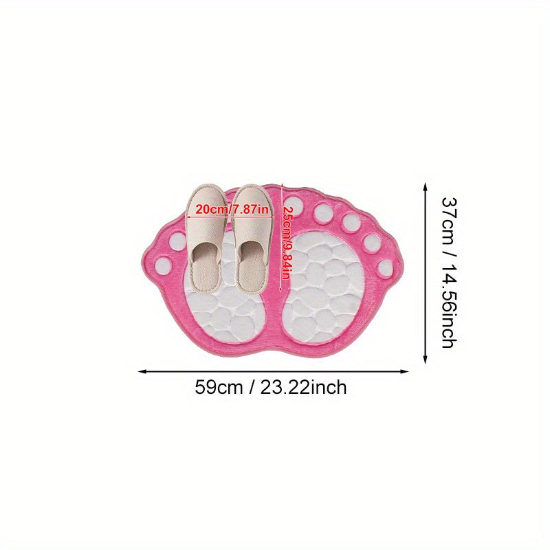 Pebble-Shaped Non-Slip Floor Mat Thick Machine Washable Polyester for Bathroom Kitchen Living Room Bedroom