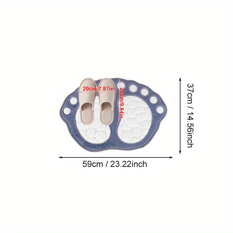 Pebble-Shaped Non-Slip Floor Mat Thick Machine Washable Polyester for Bathroom Kitchen Living Room Bedroom