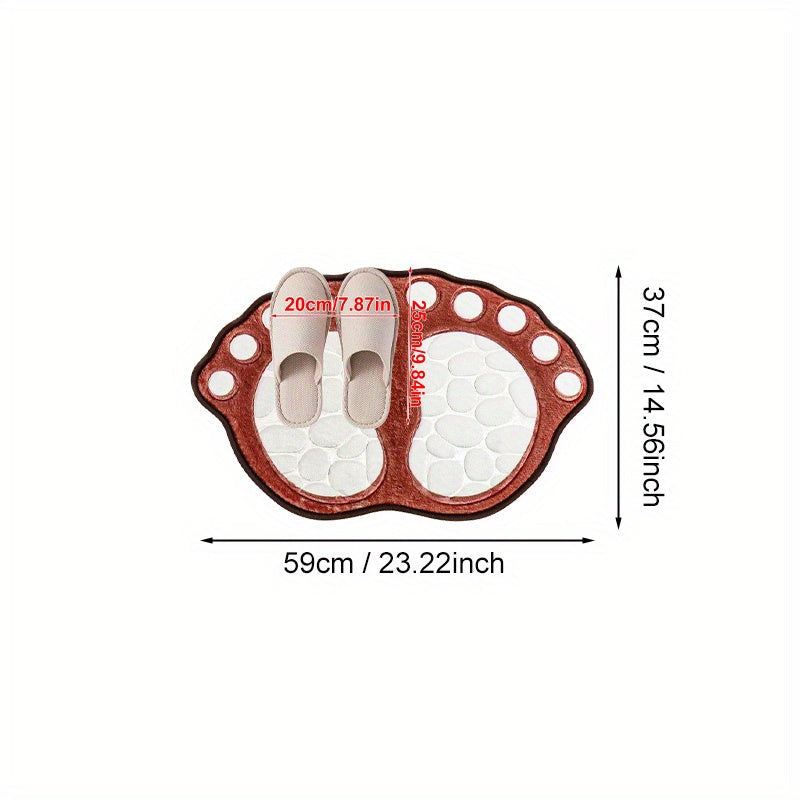 Pebble-Shaped Non-Slip Floor Mat Thick Machine Washable Polyester for Bathroom Kitchen Living Room Bedroom