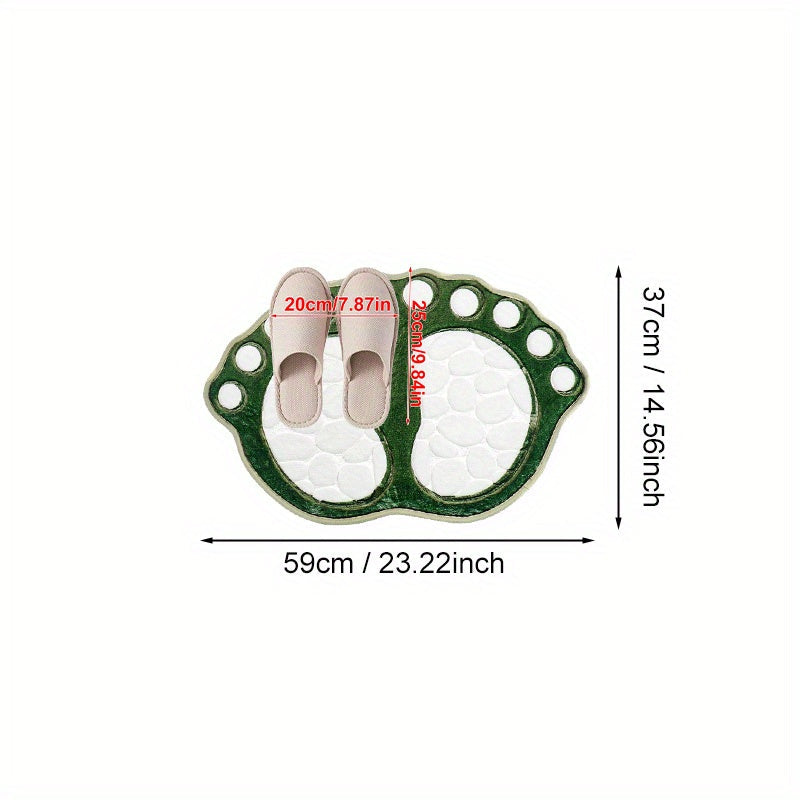 Pebble-Shaped Non-Slip Floor Mat Thick Machine Washable Polyester for Bathroom Kitchen Living Room Bedroom