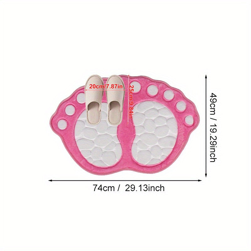 Pebble-Shaped Non-Slip Floor Mat Thick Machine Washable Polyester for Bathroom Kitchen Living Room Bedroom