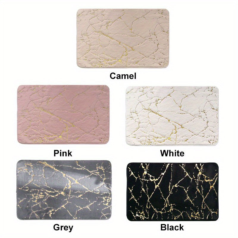 Qalin va Yumshoq Faux Qoplon Tuxum Mat - Oltin Aksentlar bilan - Hashamatli Polyester Material, Tozalash Oson, Yotoqxona, Hammom, Oshxona yoki Yashash Xonasi uchun Qorong'u Qish Quvonchi uchun Mukammal