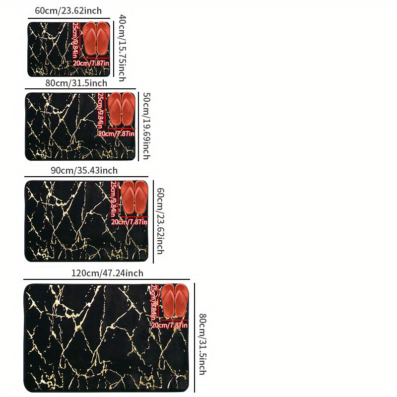 Qalin va Yumshoq Faux Qoplon Tuxum Mat - Oltin Aksentlar bilan - Hashamatli Polyester Material, Tozalash Oson, Yotoqxona, Hammom, Oshxona yoki Yashash Xonasi uchun Qorong'u Qish Quvonchi uchun Mukammal