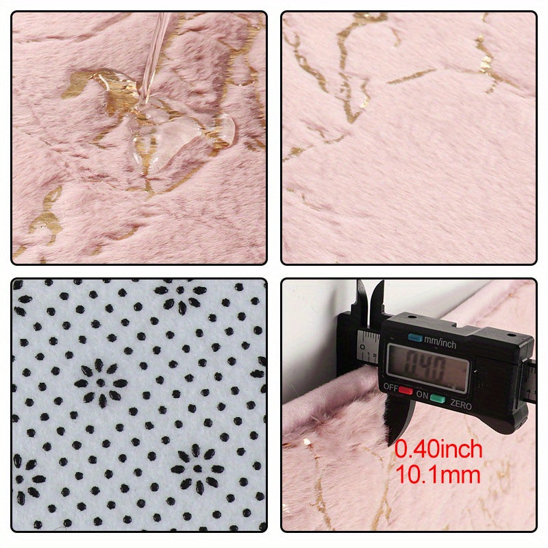 Qalin va Yumshoq Faux Qoplon Tuxum Mat - Oltin Aksentlar bilan - Hashamatli Polyester Material, Tozalash Oson, Yotoqxona, Hammom, Oshxona yoki Yashash Xonasi uchun Qorong'u Qish Quvonchi uchun Mukammal