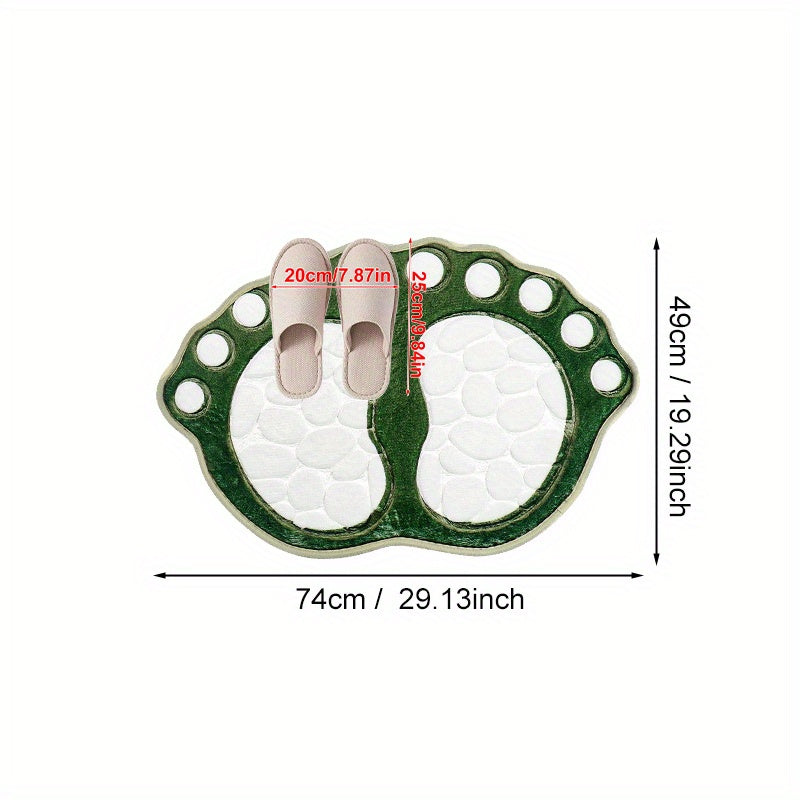 Pebble-Shaped Non-Slip Floor Mat Thick Machine Washable Polyester for Bathroom Kitchen Living Room Bedroom