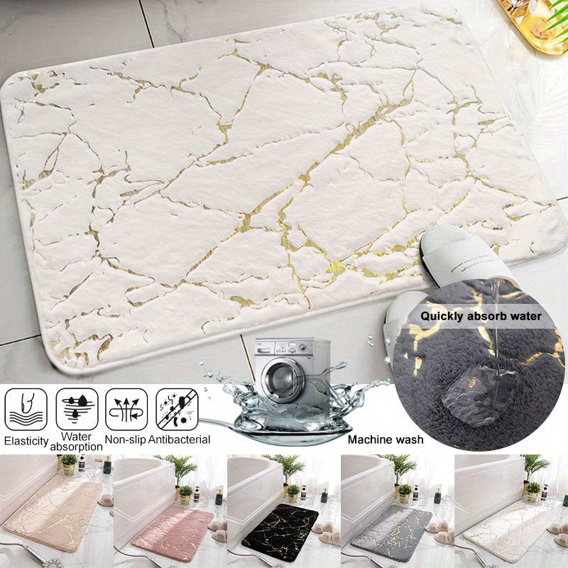 Qalin va Yumshoq Faux Qoplon Tuxum Mat - Oltin Aksentlar bilan - Hashamatli Polyester Material, Tozalash Oson, Yotoqxona, Hammom, Oshxona yoki Yashash Xonasi uchun Qorong'u Qish Quvonchi uchun Mukammal