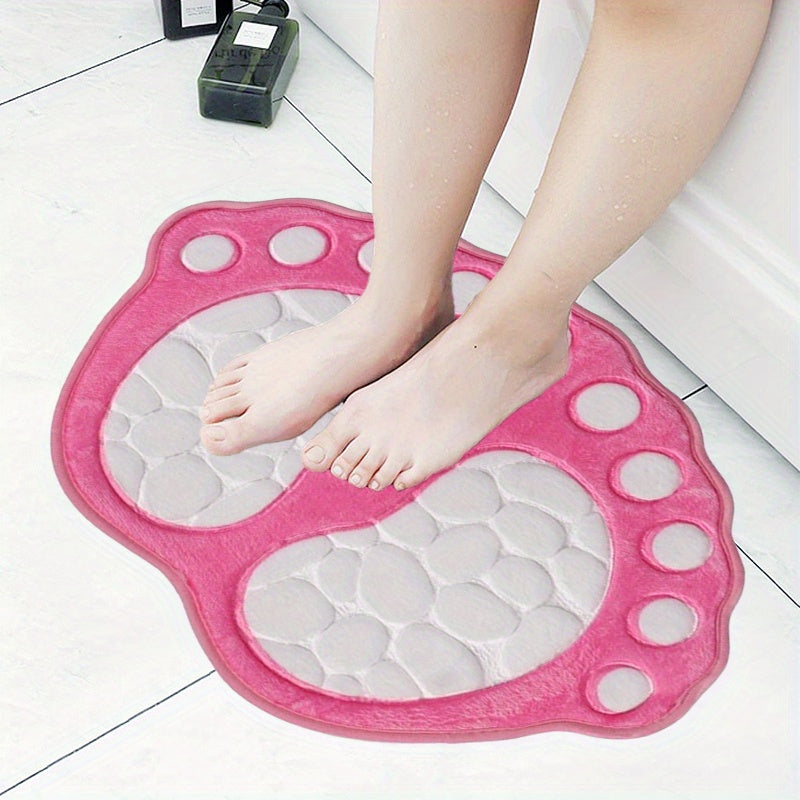 "Qulay tosh shaklidagi sirpanmaydigan pol matosi qalin, mashinada yuviladigan polyesterdan tayyorlangan, qishki uy bezaklari uchun mukammal. Hamom, oshxona, yashash xonasi va yotoqxona uchun ideal."