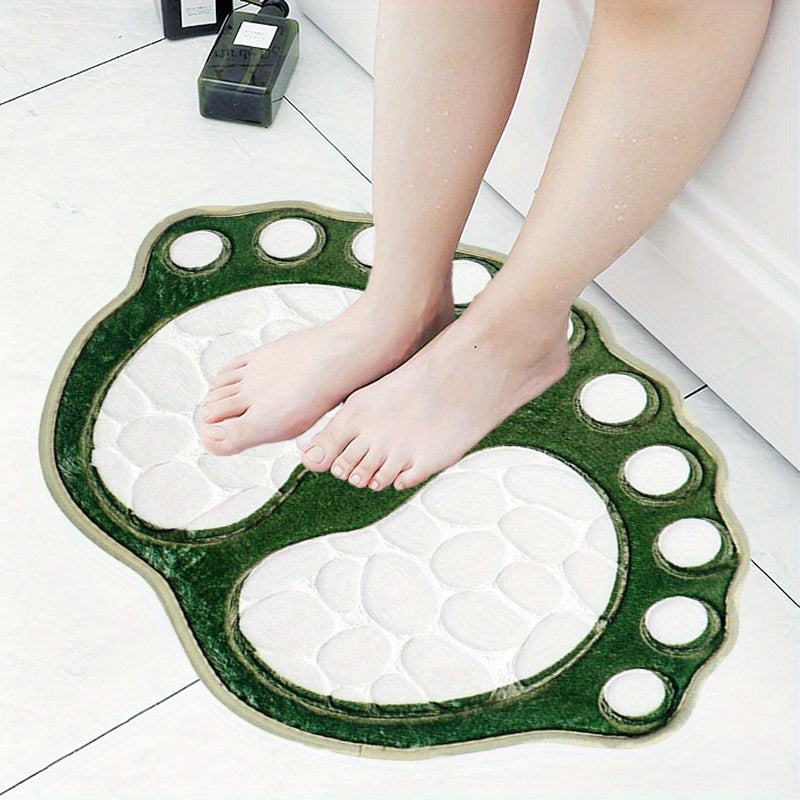 Pebble-Shaped Non-Slip Floor Mat Thick Machine Washable Polyester for Bathroom Kitchen Living Room Bedroom