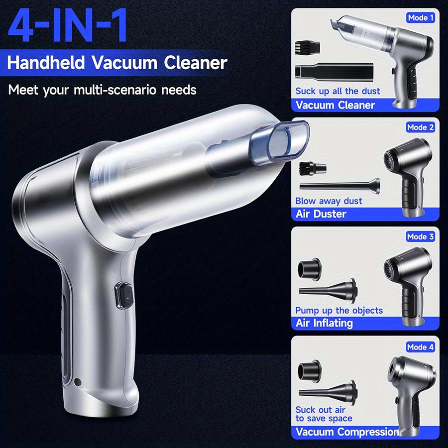 Qo‘l bilan ishlatiladigan changyutgich 15000Pa kuchli tortishish USB bilan qayta zaryadlanadigan portativ uy va avtomobil uchun