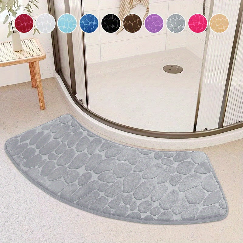 Alfombra de baño de espuma viscoelástica antideslizante, absorbente y con borde curvado, 70x40 pulgadas