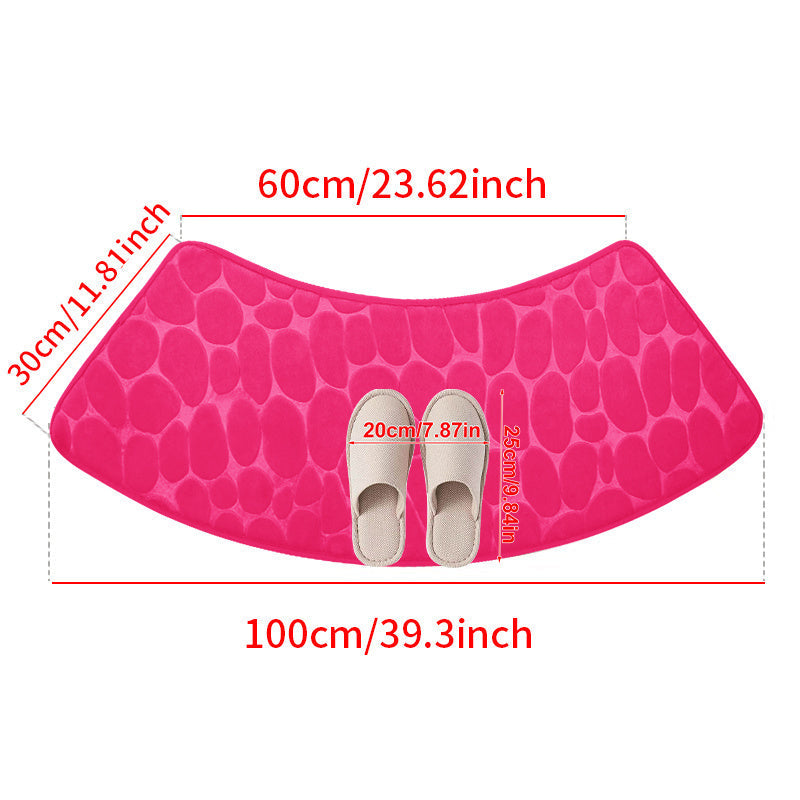 Коврик для ванной из памяти с нескользящей, впитывающей, изогнутой фланелевой тканью 70x40 дюймов