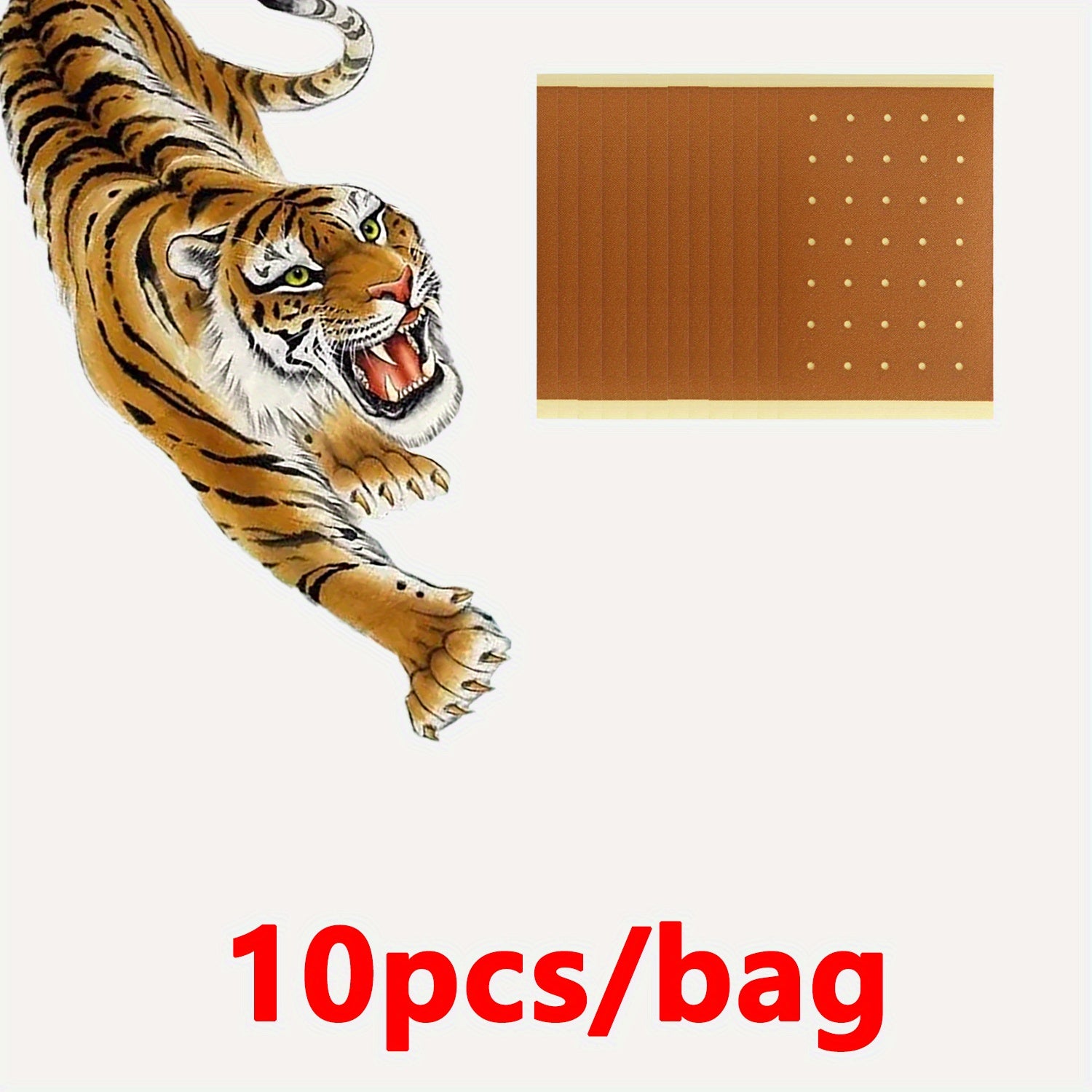 10/30/50pcs parches calientes de hierbas chinas para la espalda, rodilla, cuello y hombros, dolor muscular, sin electricidad, autoadhesivos, diseño de tigre