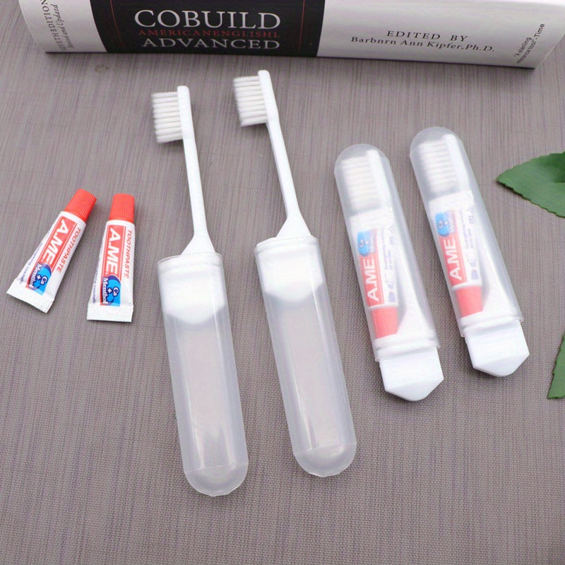 Portable Soft Bristle Folding Toothbrush Set for Travel and Camping