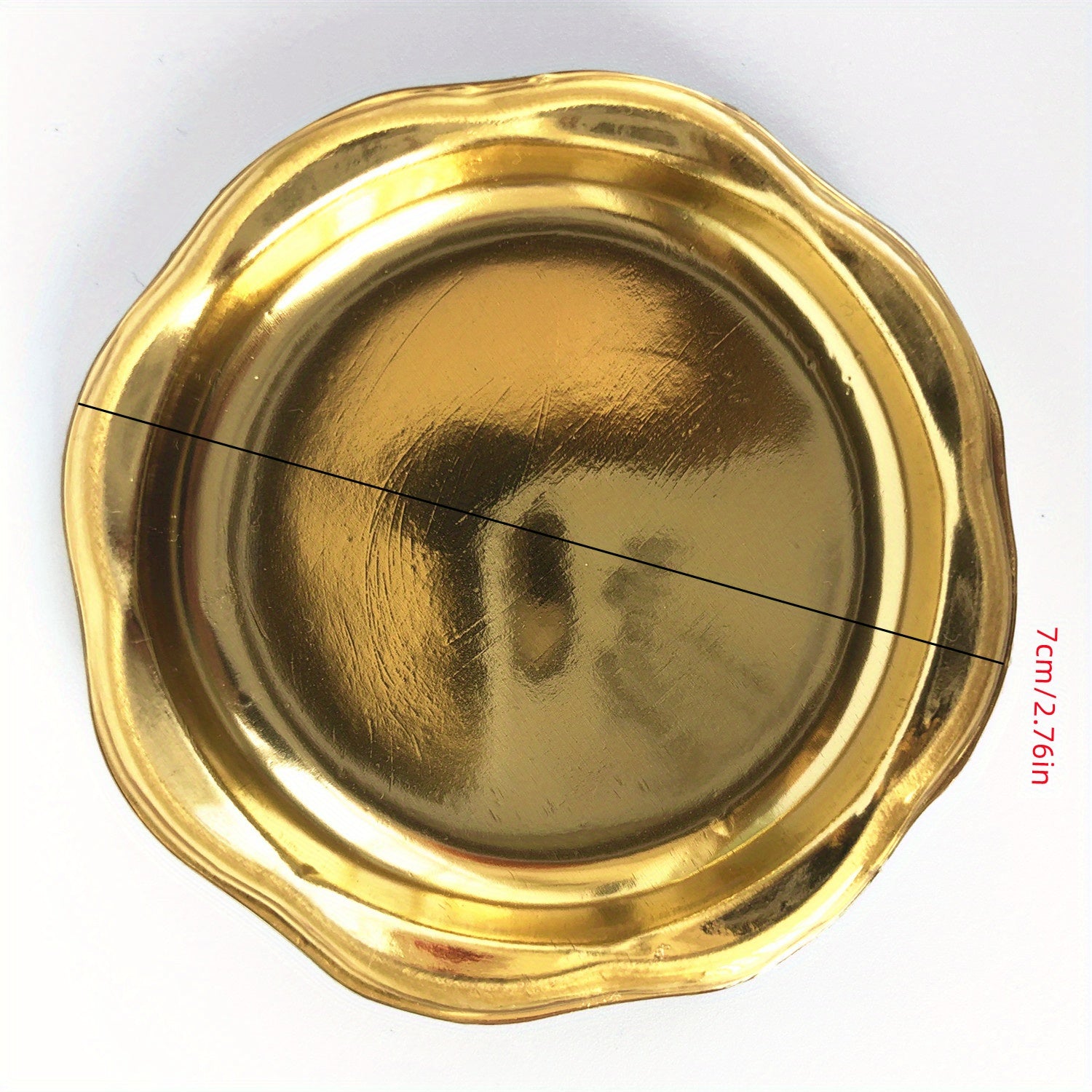 Set of 20 Elegant Golden Petal-Shaped Plastic Dessert Plates for Parties