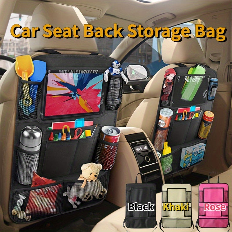 Car Back Seat Organizer Waterproof Polyester, Multiple Pockets, Easy Clean