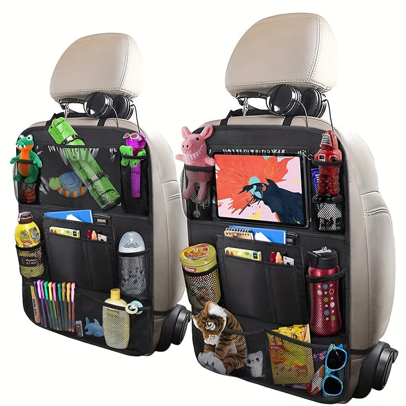 Car Back Seat Organizer Waterproof Polyester, Multiple Pockets, Easy Clean