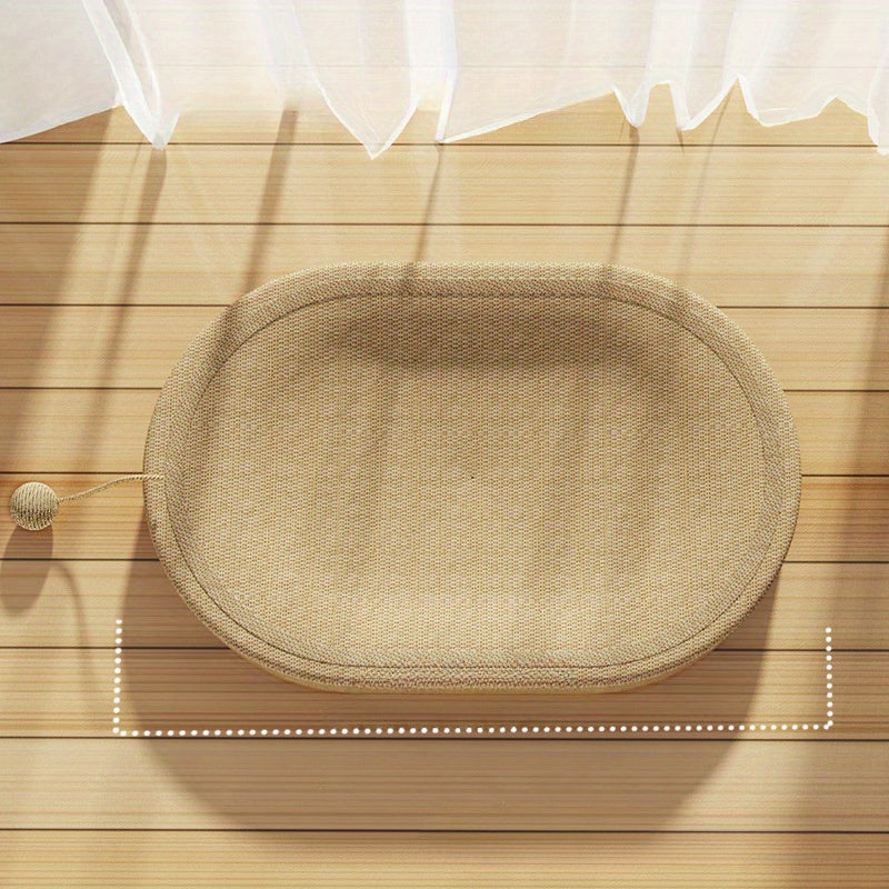 Ivory Cat Scratching Board and Bed Combo with Durable Scratch Mat and Play Ball
