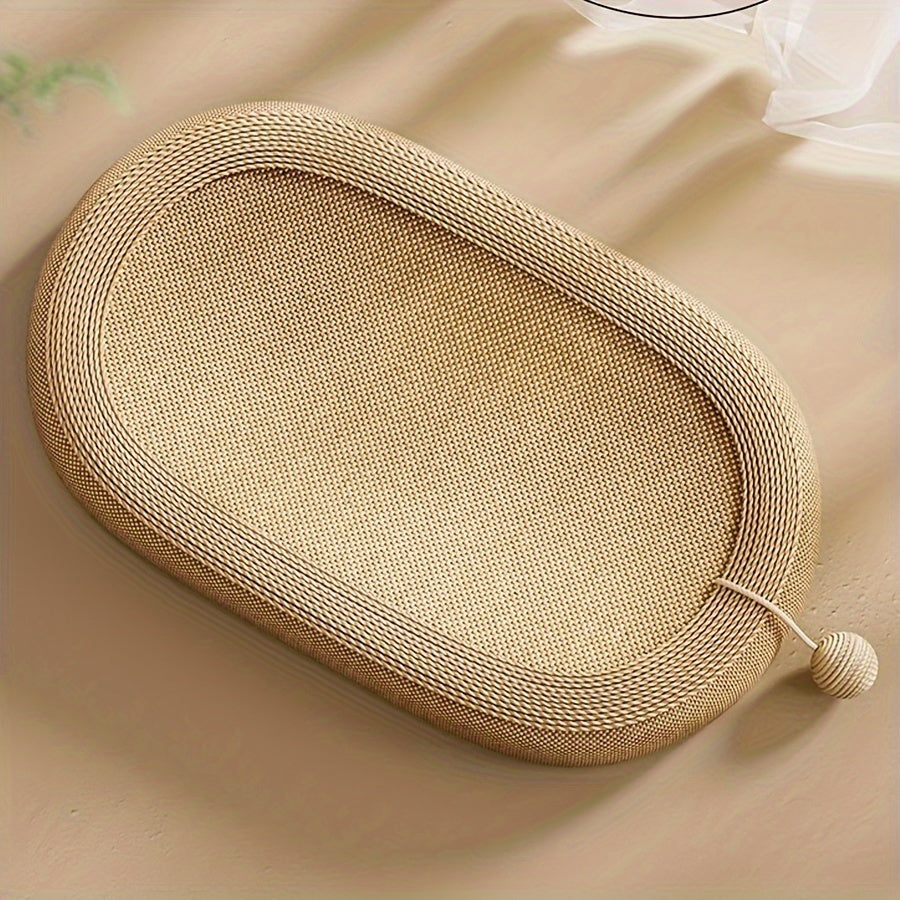 Ivory Cat Scratching Board and Bed Combo with Durable Scratch Mat and Play Ball