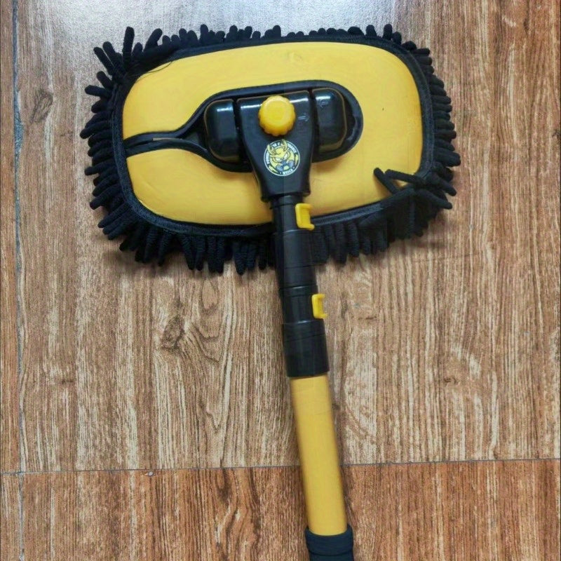 Premium avtomobil yuvish mopi yumshoq tuklar bilan - chizishdan himoyalangan, oson kirish uchun cho'ziladigan tutqich, mustahkam zanglamaydigan po'latdan yasalgan, shenil mikroto'qima cho'tkasi, oshxona va ovqat xonasi tozalash uchun mukammal.