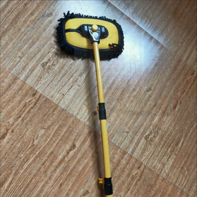 Mopa para lavado de coches con varilla curva extendida, aleación de aluminio retráctil, herramienta de limpieza multifuncional