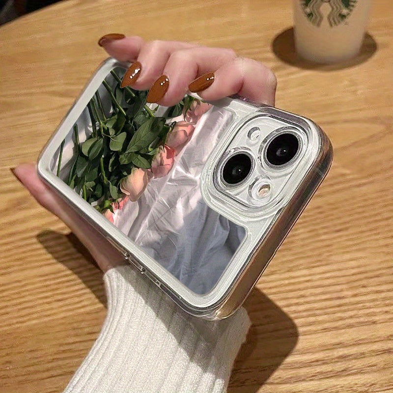 Rose Transparent Space Mobile Phone Case for iPhone Models TPU Protective Cover