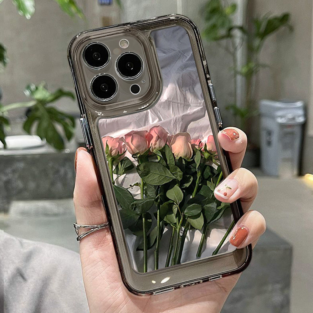 Rose Transparent Space Mobile Phone Case for iPhone Models TPU Protective Cover