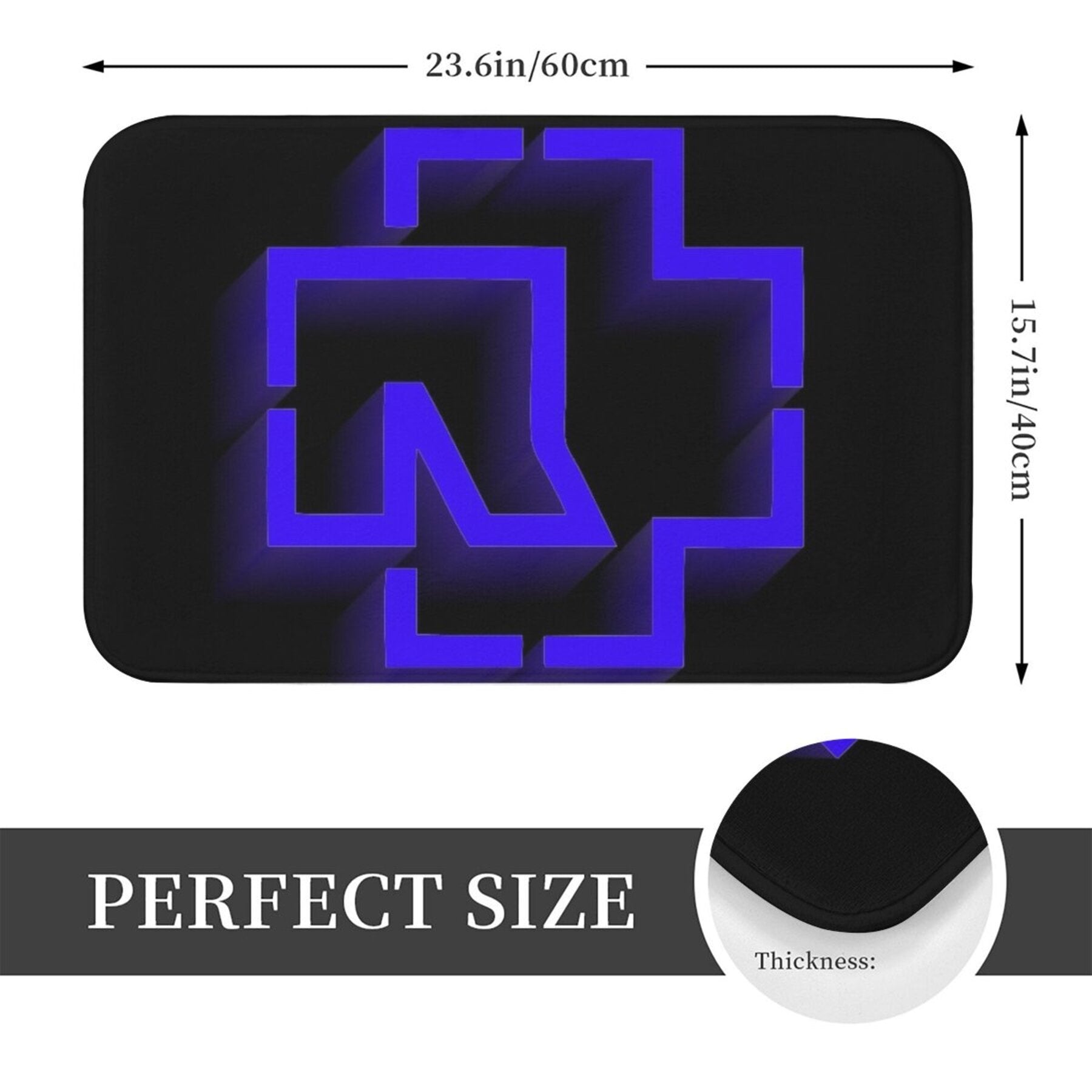 Yogʻilmaslik uchun mato koʻk va qora toʻgʻri burchakli, yashash xonasi, yotoqxona, ochiq havoda