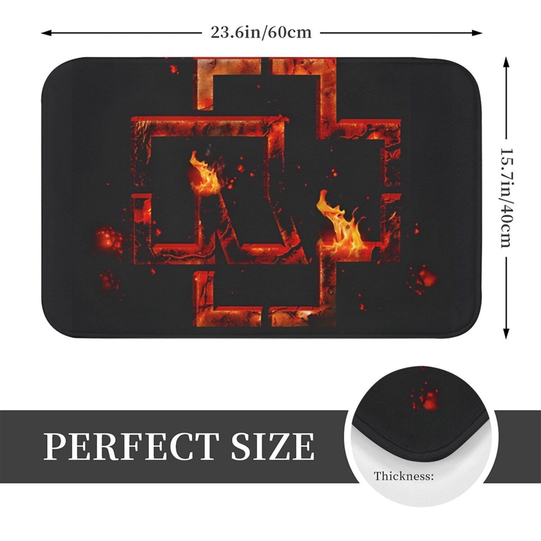 Однослойный коврик-камень для забивания, прямоугольный, из полиэстера, для ванной комнаты, кухни, прихожей