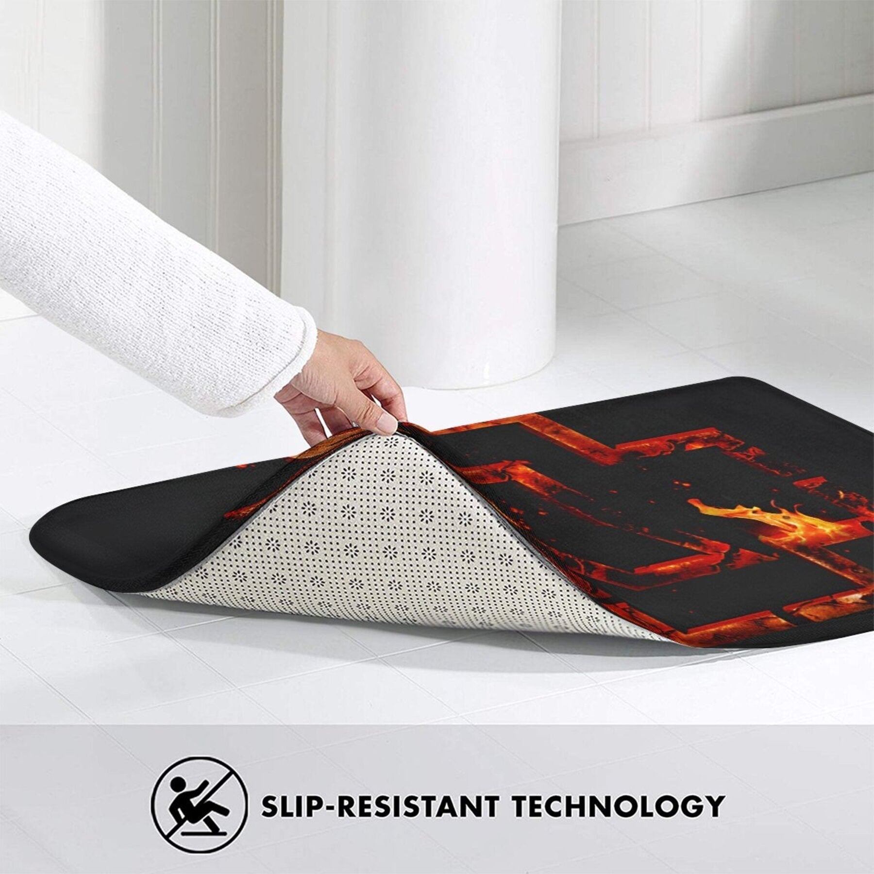 Однослойный коврик-камень для забивания, прямоугольный, из полиэстера, для ванной комнаты, кухни, прихожей