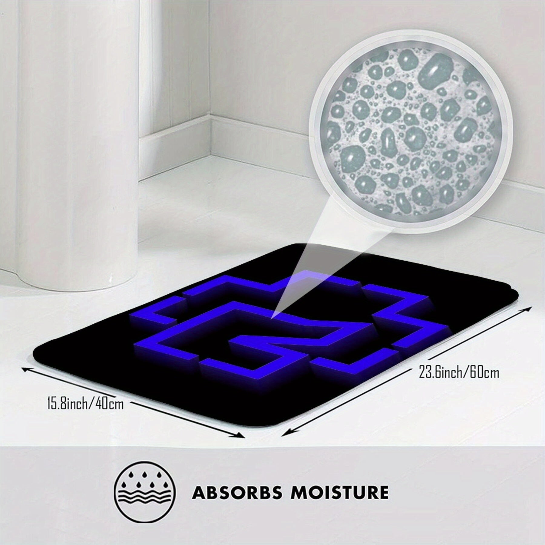 Yogʻilmaslik uchun mato koʻk va qora toʻgʻri burchakli, yashash xonasi, yotoqxona, ochiq havoda