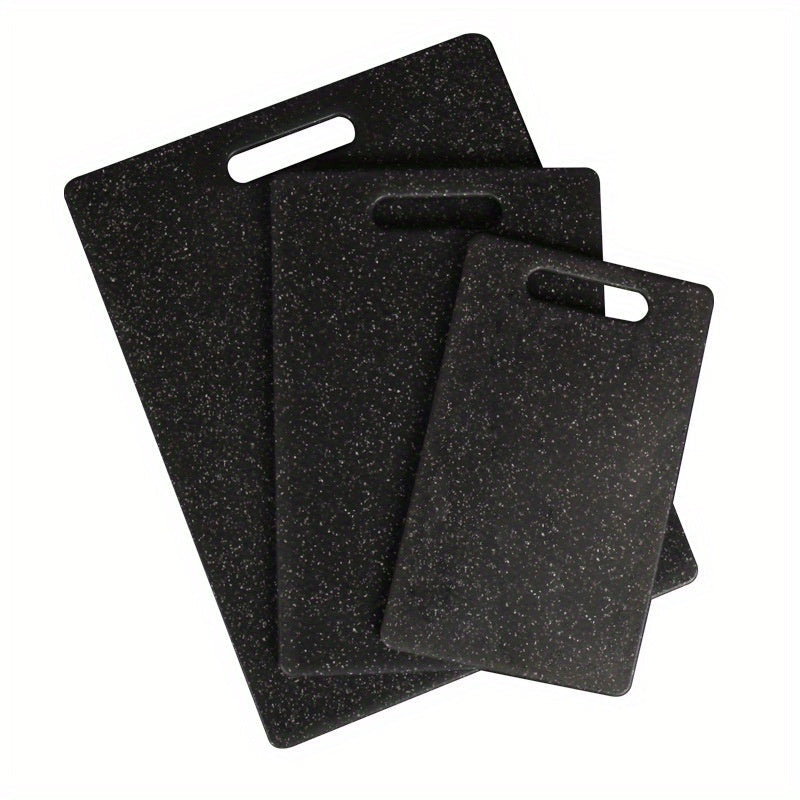 Set of 3 Plastic Cutting Boards with Handles for Meal Prep and Kitchen Use