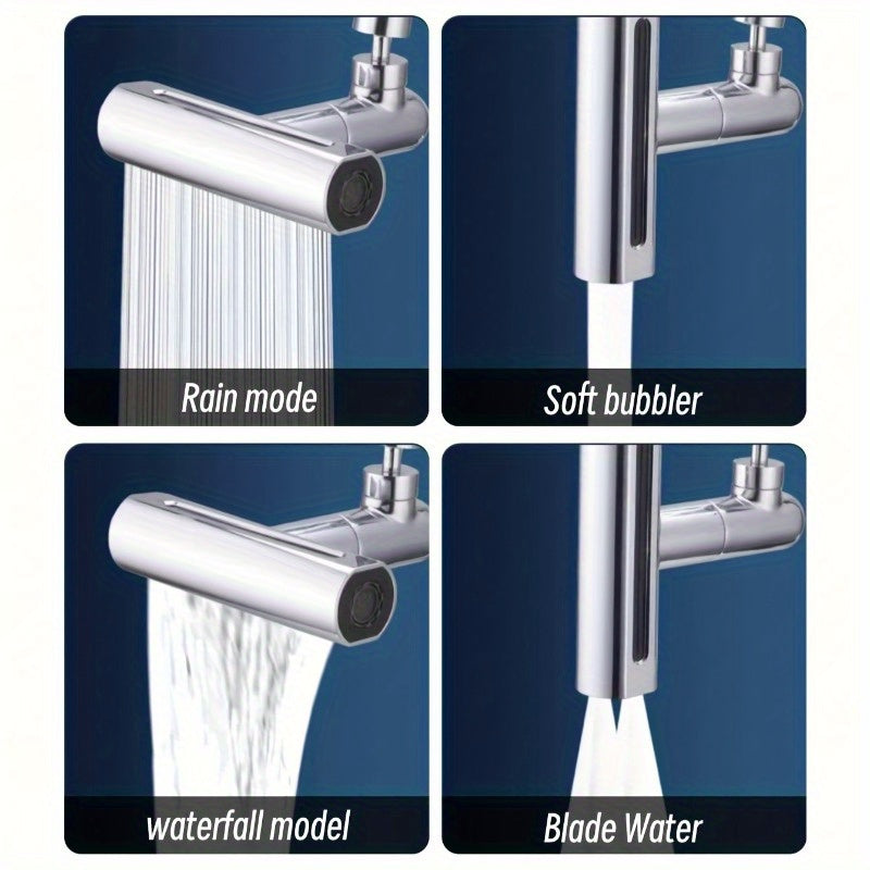 4-rejimli oshxona kranini kengaytirish to'plami adapter bilan - suv o'tkazmaydigan, sharshara va aerator nozllari