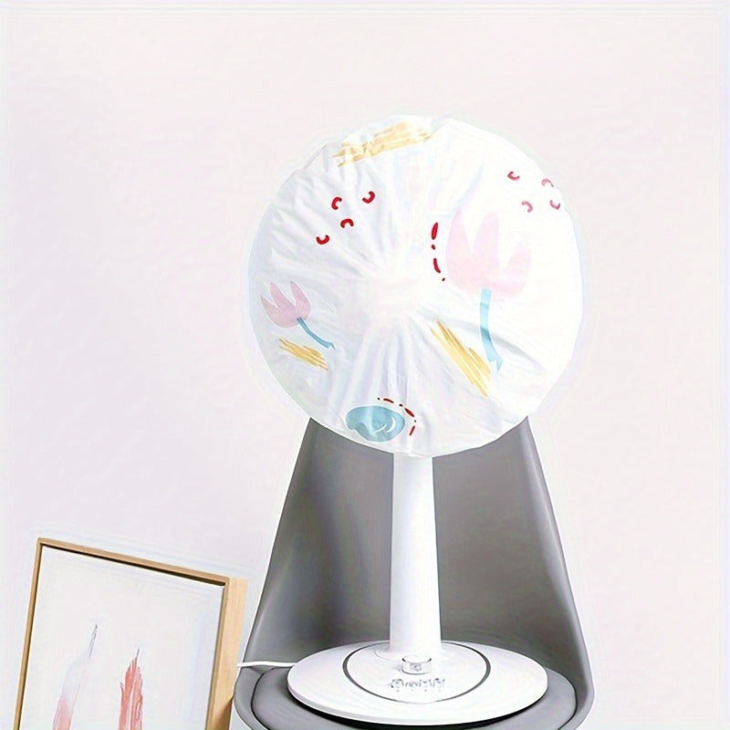 Yengil ko'k va pushti gullar naqshiga ega bo'lgan gul ventilyatori qopqog'i, yerga qo'yiladigan va stol usti ventilyatorlari uchun changdan himoyalovchi dizayn. Tozalash oson va mustahkam plastik material. Bezak maqsadlari uchun ideal.