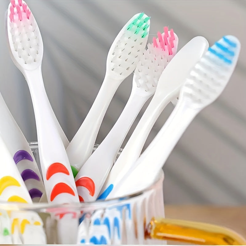 Set of 10 Adult Soft Bamboo Charcoal Nanofiber Toothbrushes Full Head Unscented