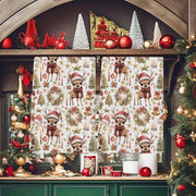 Set of 2 Christmas Deer Wreath Kitchen Towels 45x66cm Soft Quick-Drying