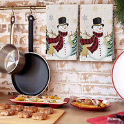 Christmas Kitchen Towels Set 18x66cm Snowflake Snowman Soft Quick Dry