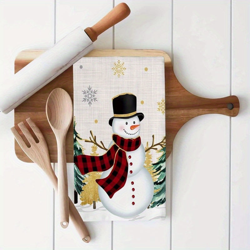 Christmas Kitchen Towels Set 18x66cm Snowflake Snowman Soft Quick Dry
