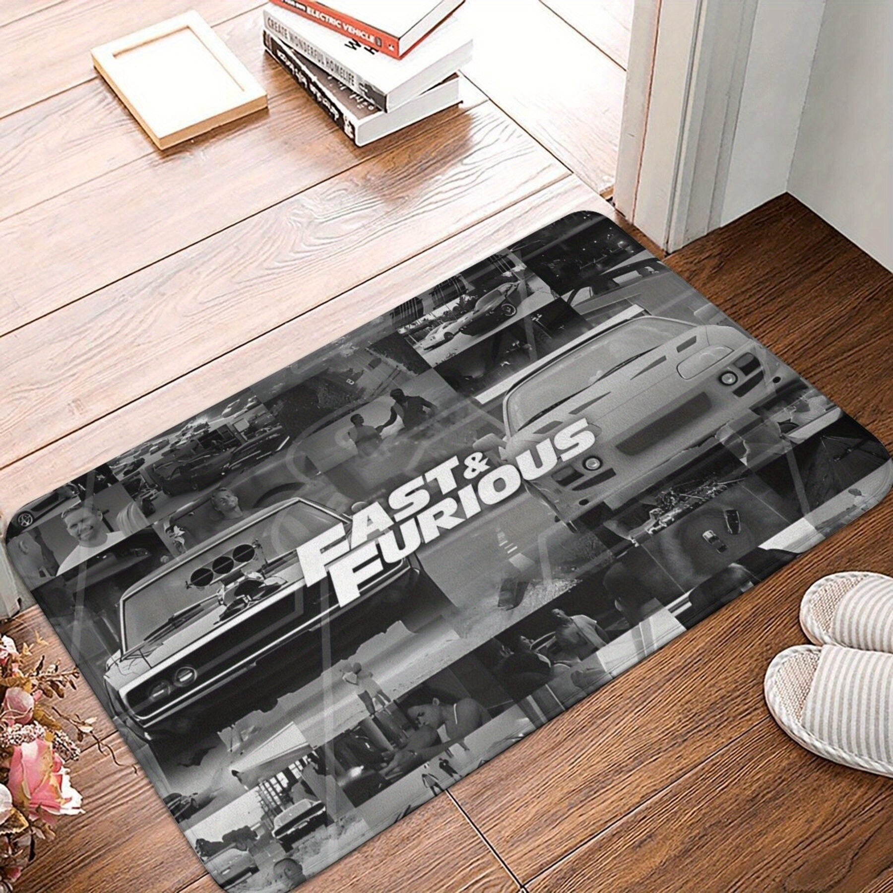 "Yuz bermaydigan Fast & Furious filmiga oid doormat, yashash xonasi, yo'l, uy uchun Rojdestvo bezaklari - Mashinada yuvish mumkin, yengil - 2.16m² dan katta yoki eng uzun tomoni 1.8M dan uzun joylar uchun mos"