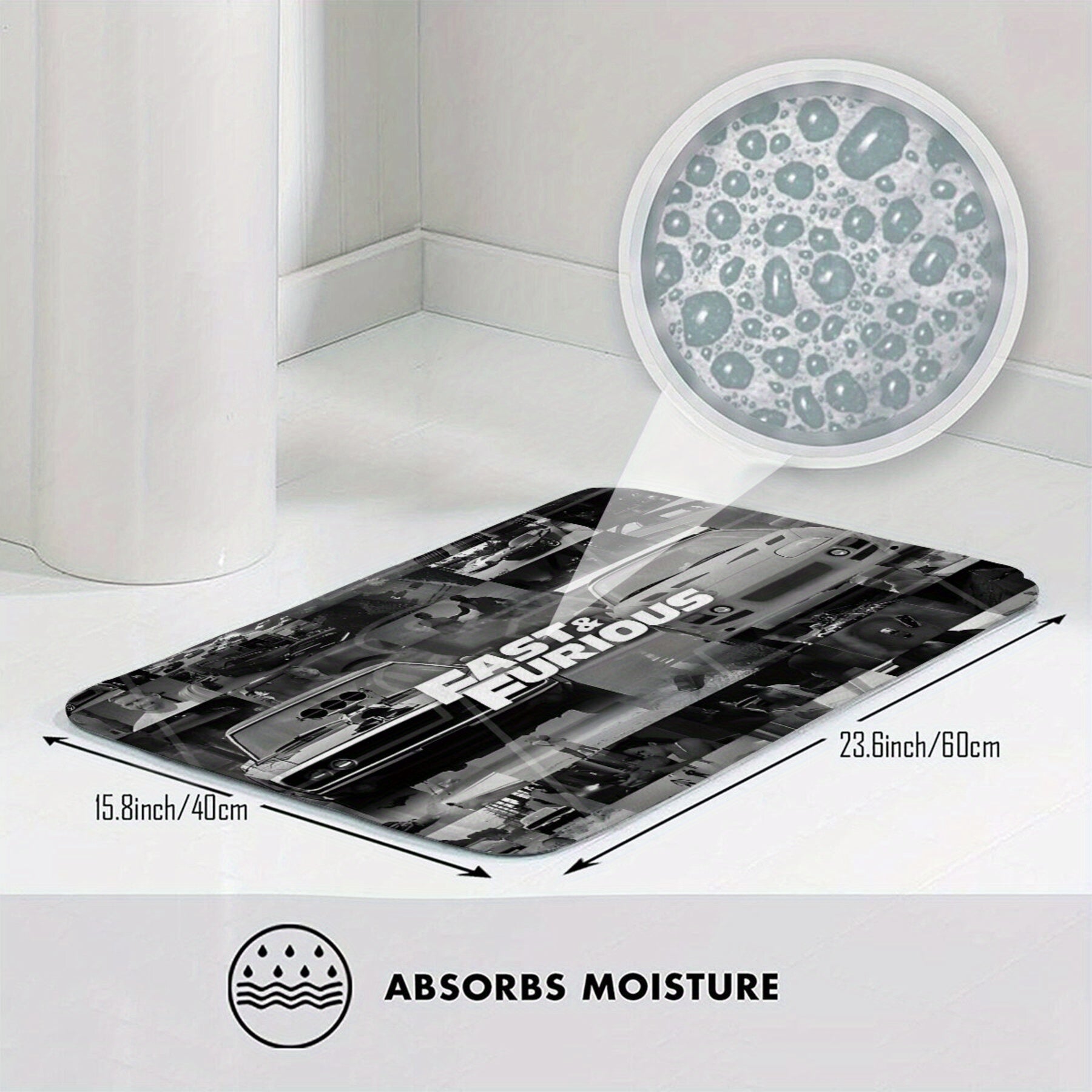 Fast & Furious Doormat Non-Slip Machine Washable Large Home Decor