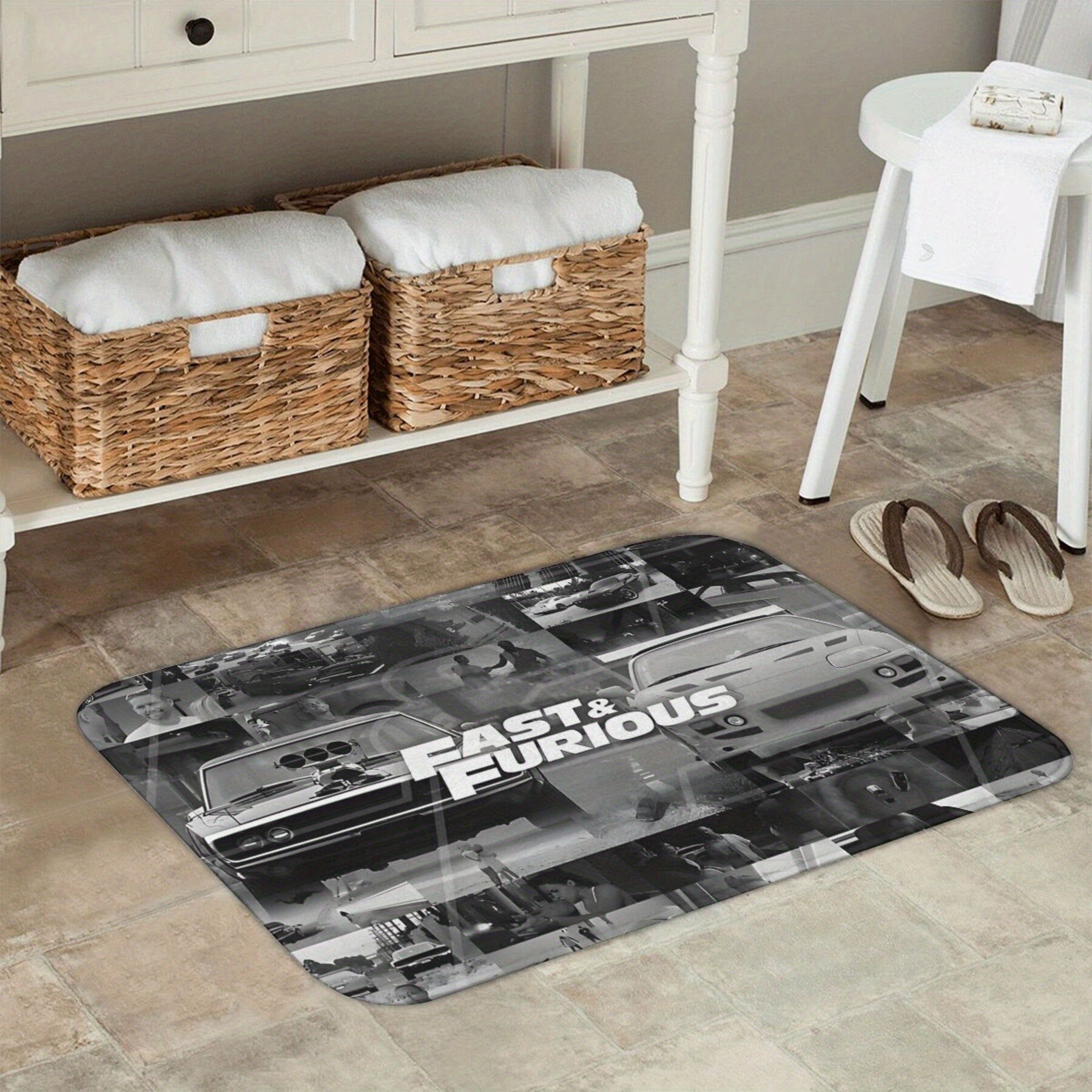 "Yuz bermaydigan Fast & Furious filmiga oid doormat, yashash xonasi, yo'l, uy uchun Rojdestvo bezaklari - Mashinada yuvish mumkin, yengil - 2.16m² dan katta yoki eng uzun tomoni 1.8M dan uzun joylar uchun mos"