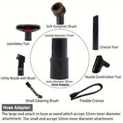 7-chiqishli vakuum qo'shimcha to'plami 32mm va 35mm shlanglar uchun, pol cho'tkasi, bo'shliq asbobi