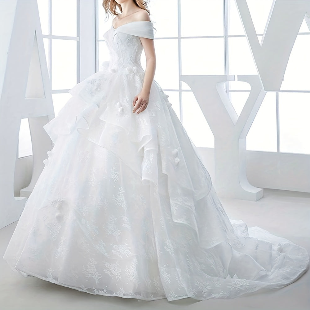 Women's Crinoline Petticoat with 4 Hoops and 5 Ruffle Layers for Wedding and Formal Wear