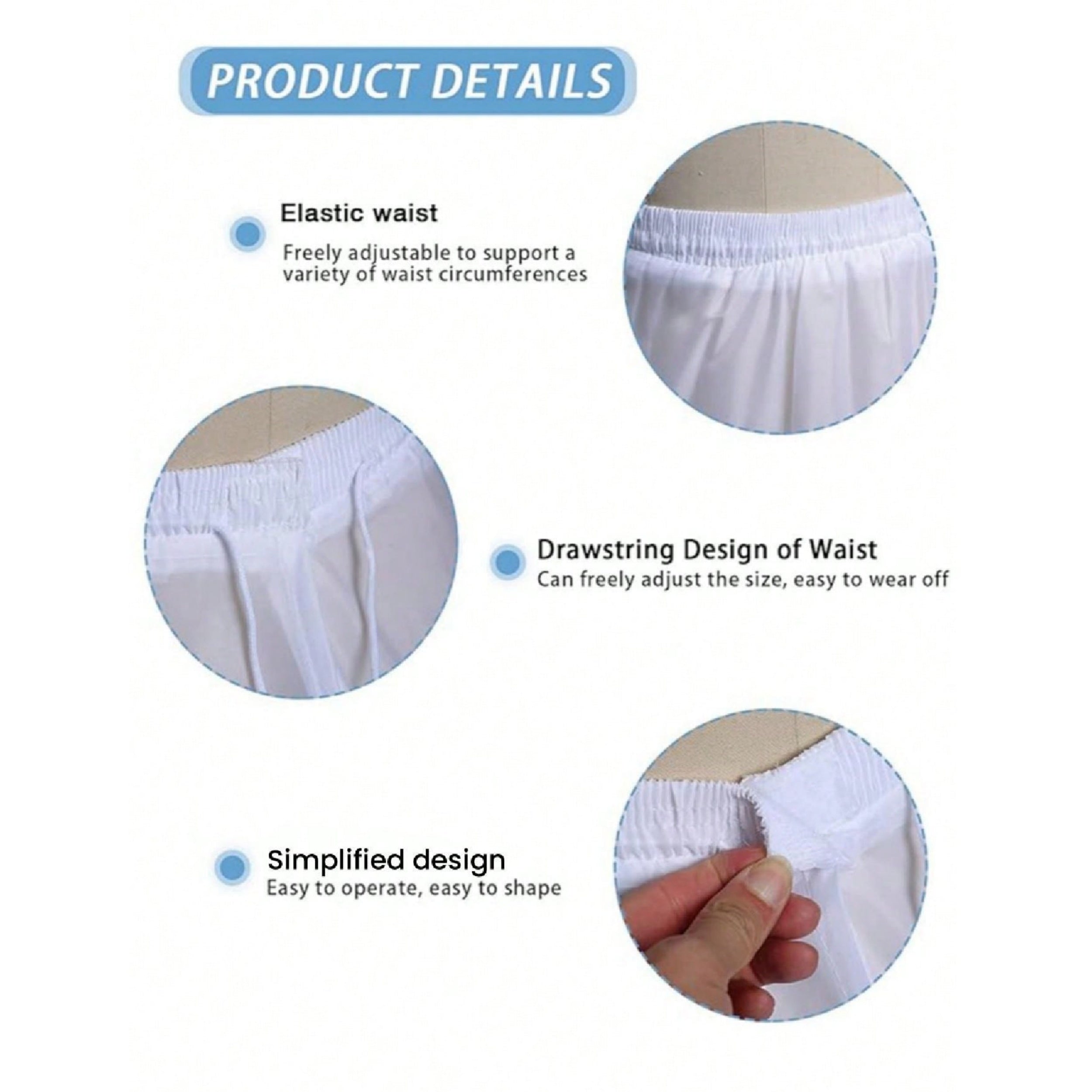 Women's Crinoline Petticoat with 4 Hoops and 5 Ruffle Layers for Wedding and Formal Wear