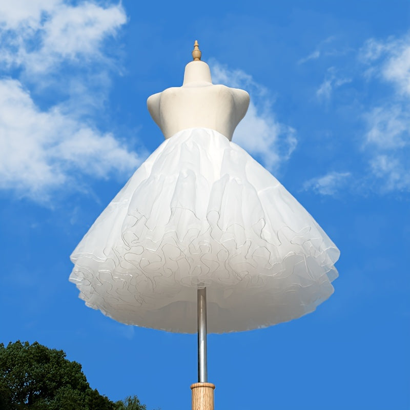 Women’s Soft Tulle Petticoat Skirt with 4 Layers and Boneless Design