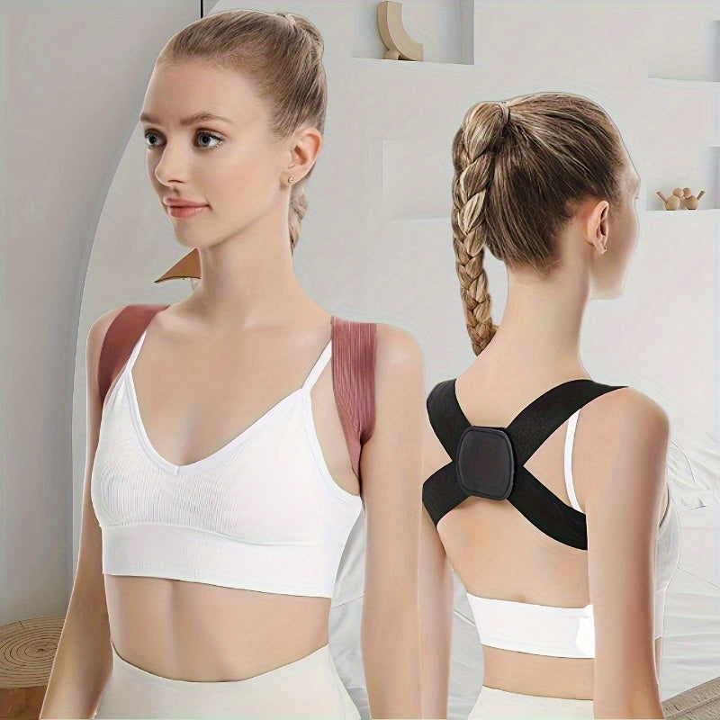 Women's Black Breathable Posture Corrector Support Belt for Spine Alignment