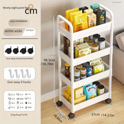 Multi-Layer Storage Floor Trolley for Kitchen and Bathroom Organization