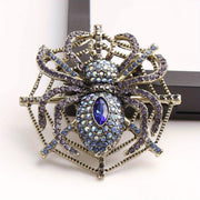 Vintage Metal Spider Brooch Rhinestone Insect Badge erkaklar va ayollar uchun